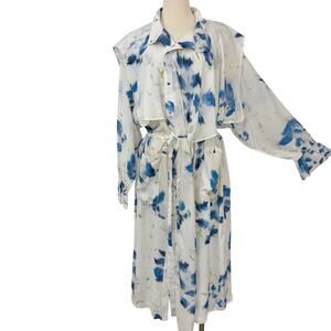LEMAIRE Floral Print Duster Layered Shirt Dress Midi L